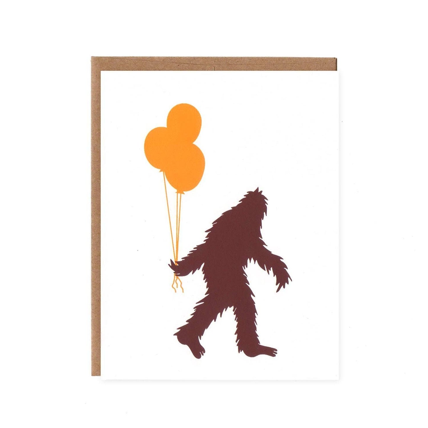 Sasquatch and balloons blank note card