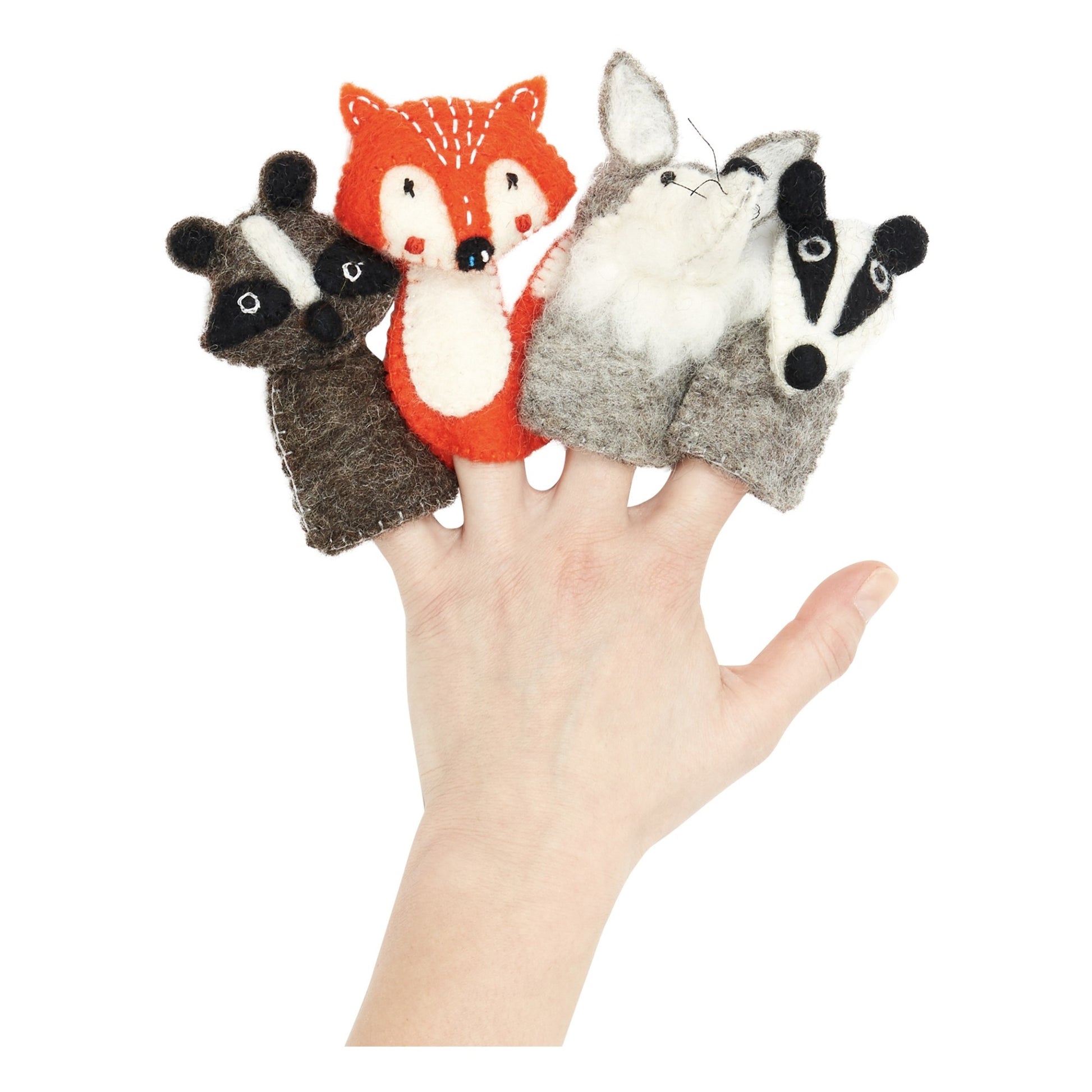 woodland wool felt finger puppets