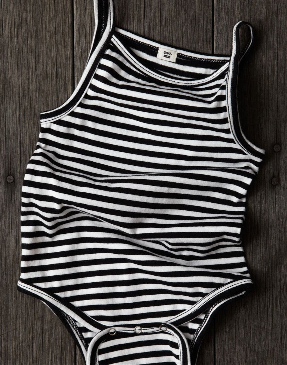 Goat milk striped toddler onesie