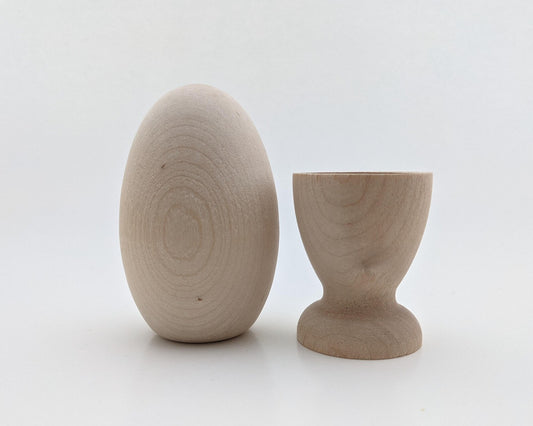 Natural Wood Eggs with Cups