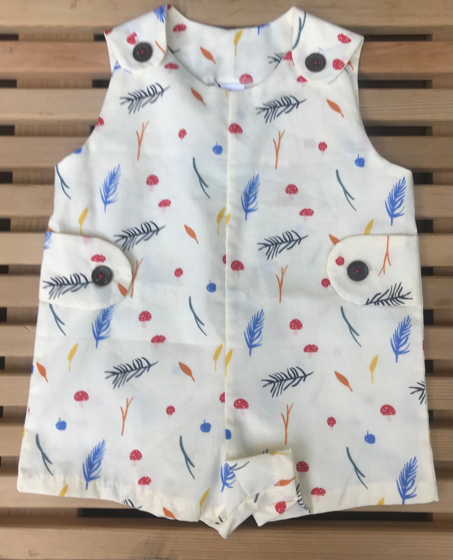 Mushroom and Feather Baby Romper