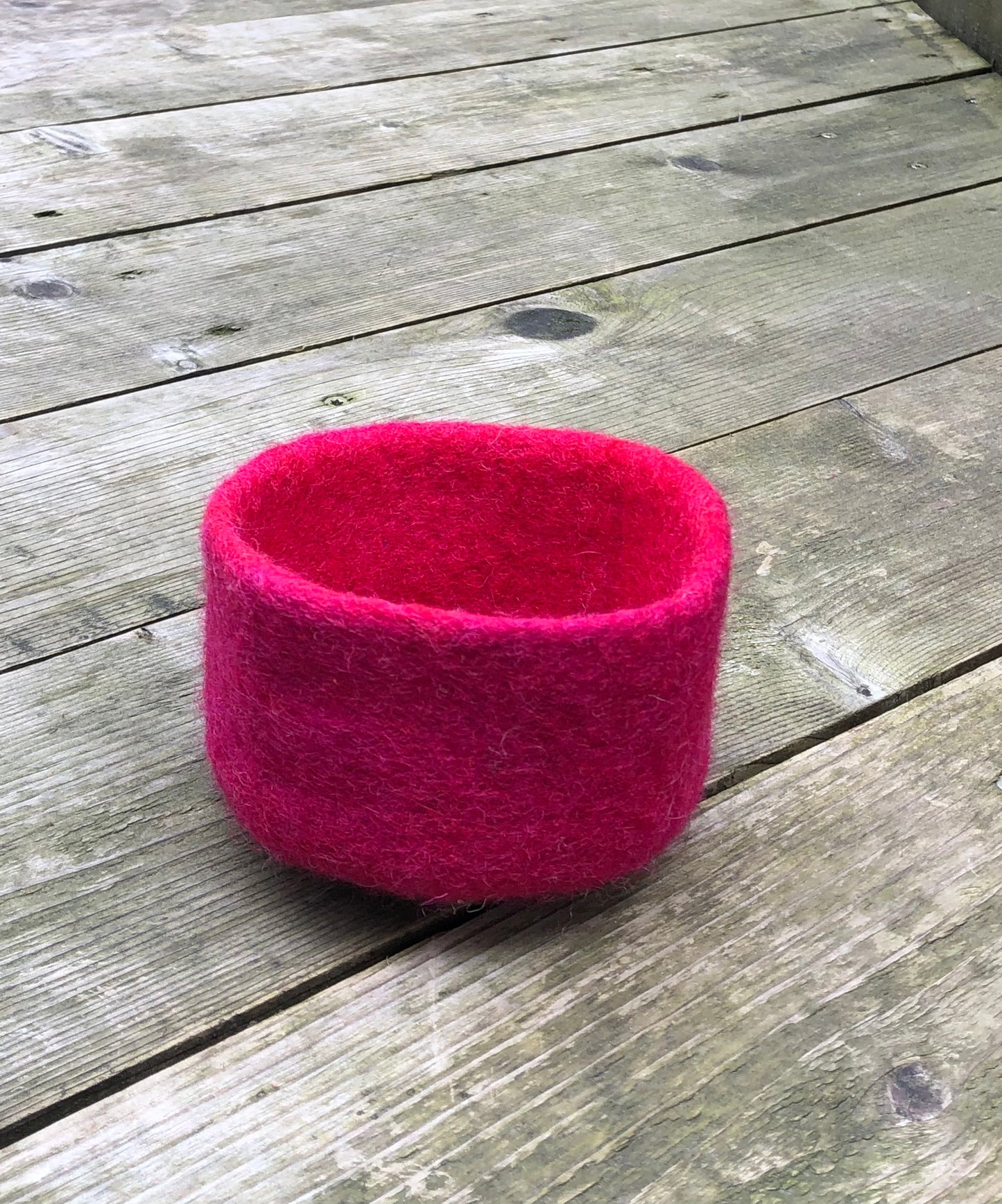 Red wool felt bowl