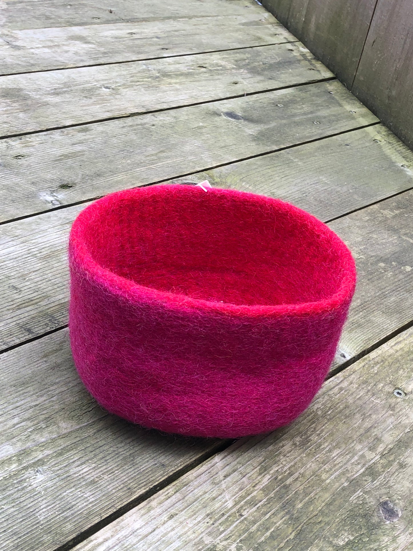red wool felt bowl