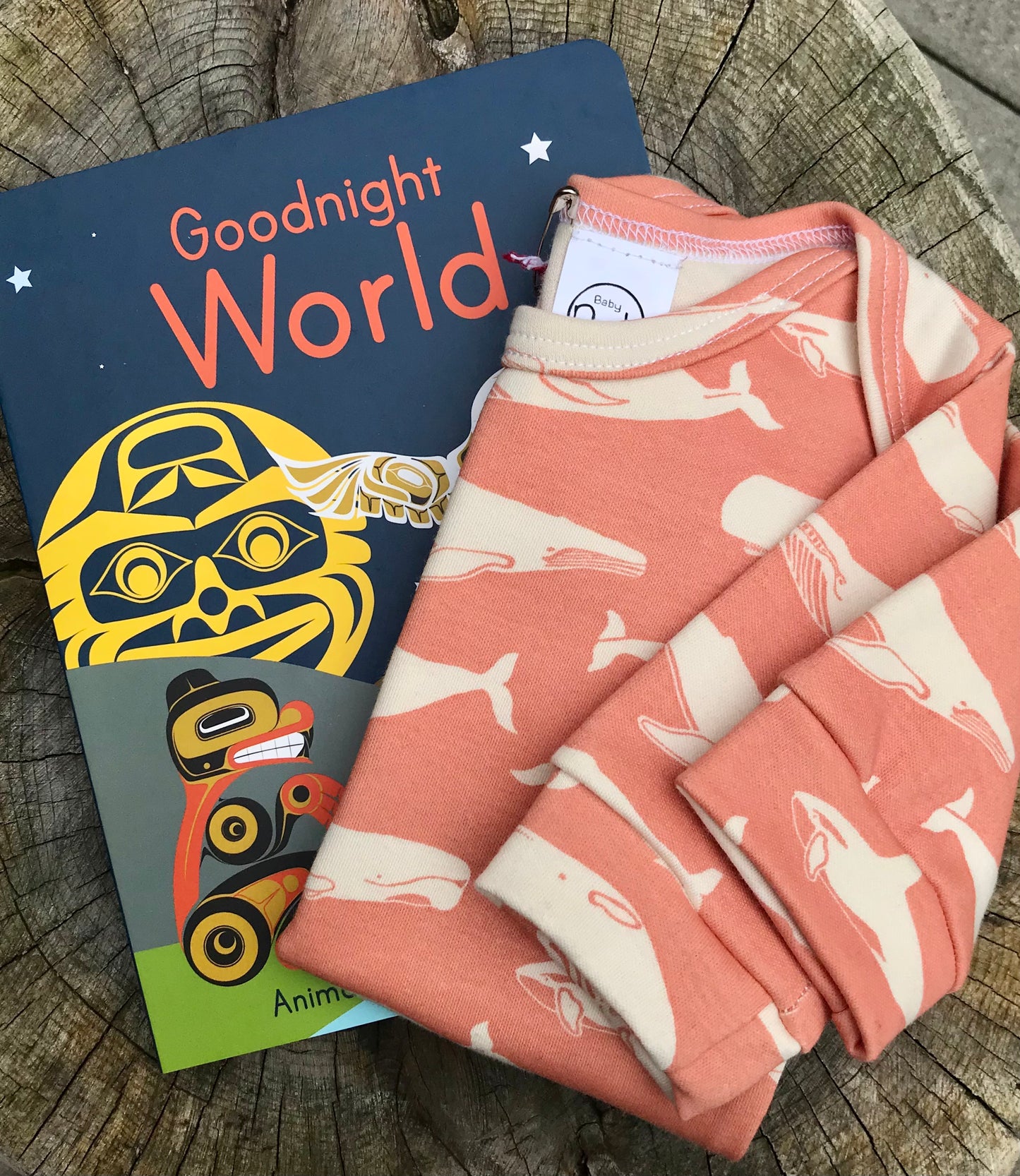 Coral Whale Onesie and Book Gift Set