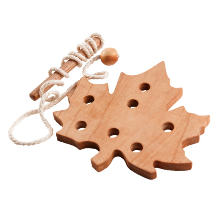 Wooden Lacing Leaves Set - Maple