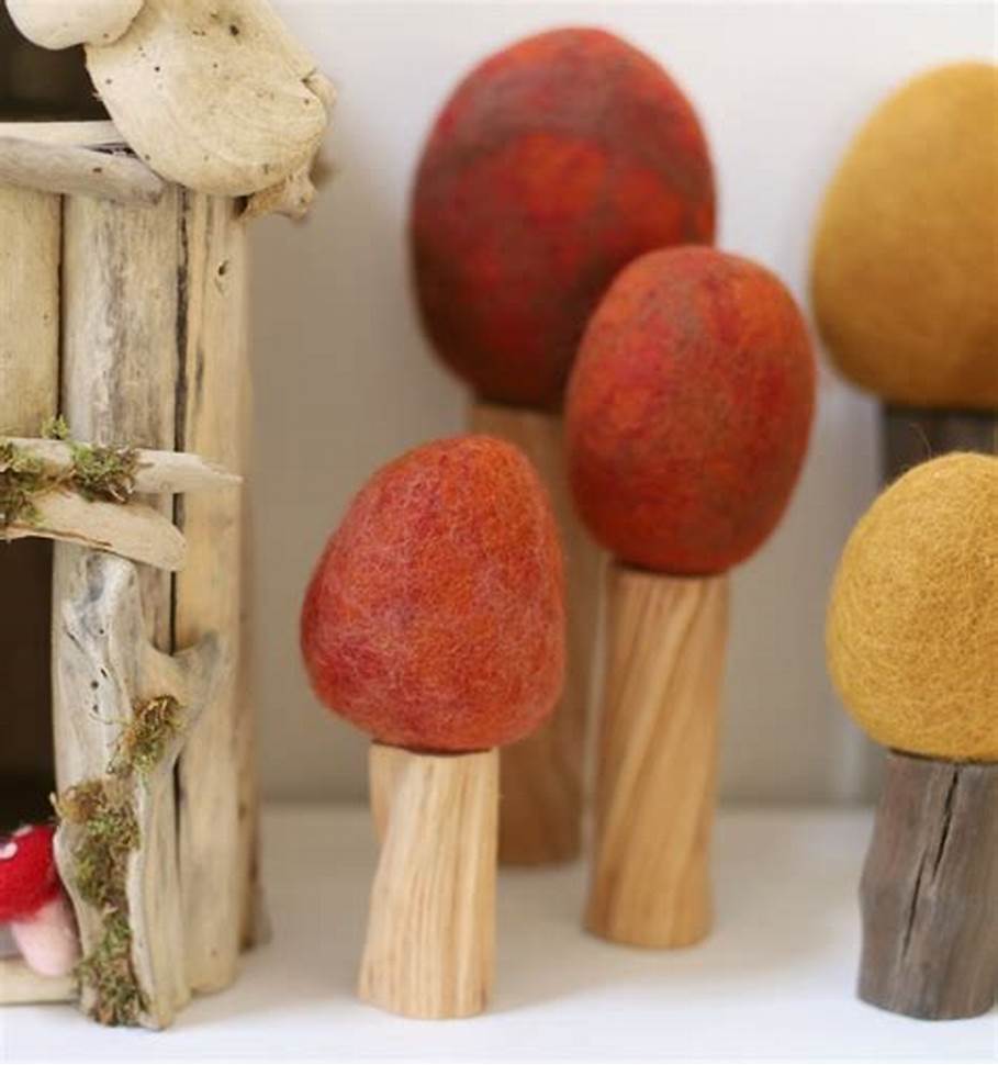 Fall Wool Felt Trees