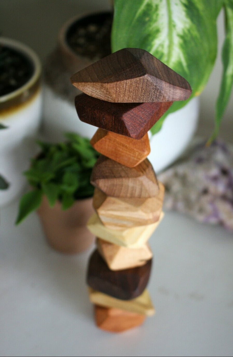 Mini Wood Stacking Stones