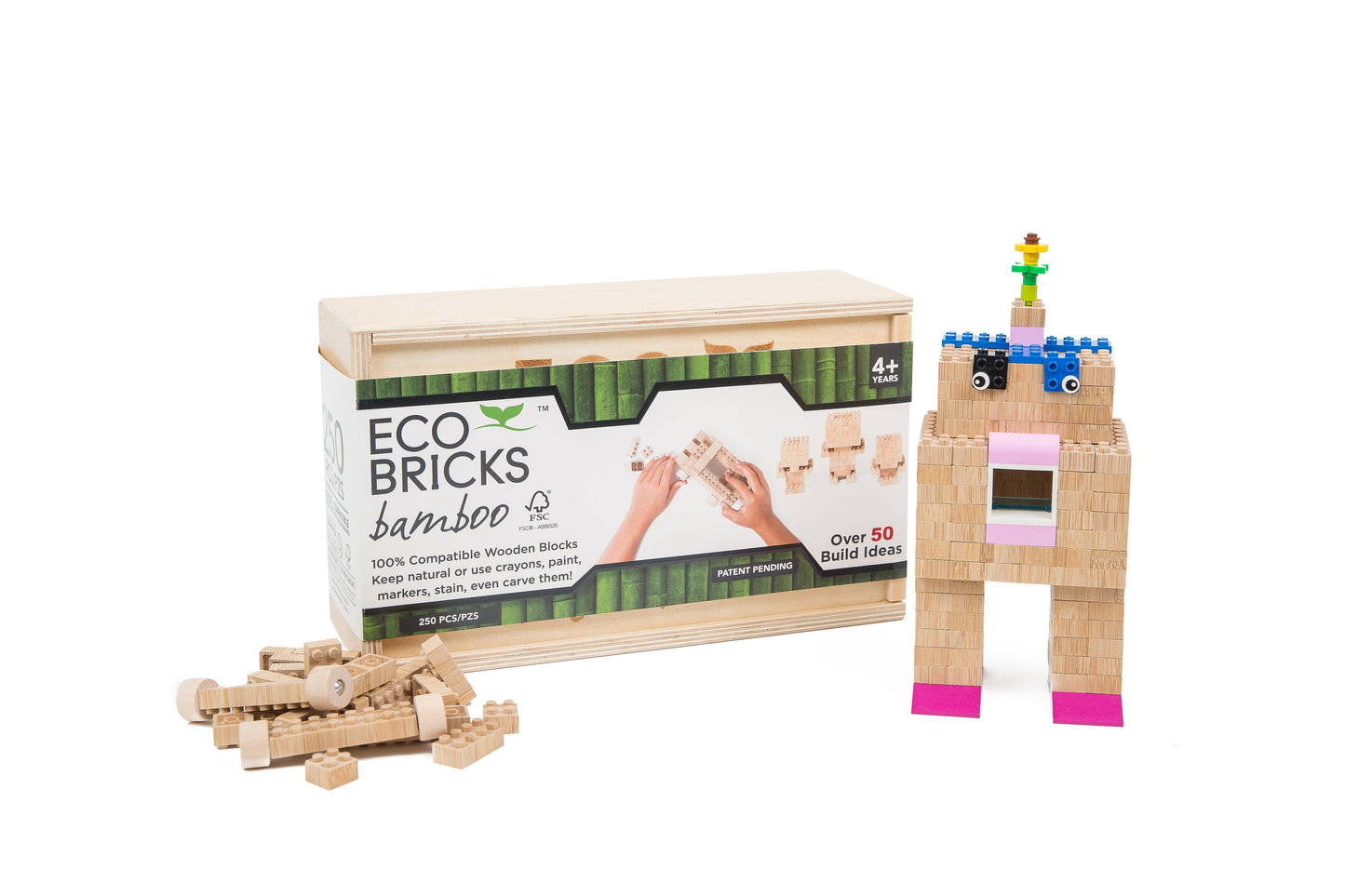 Pieces from Eco-Bricks™ Bamboo 250-Piece