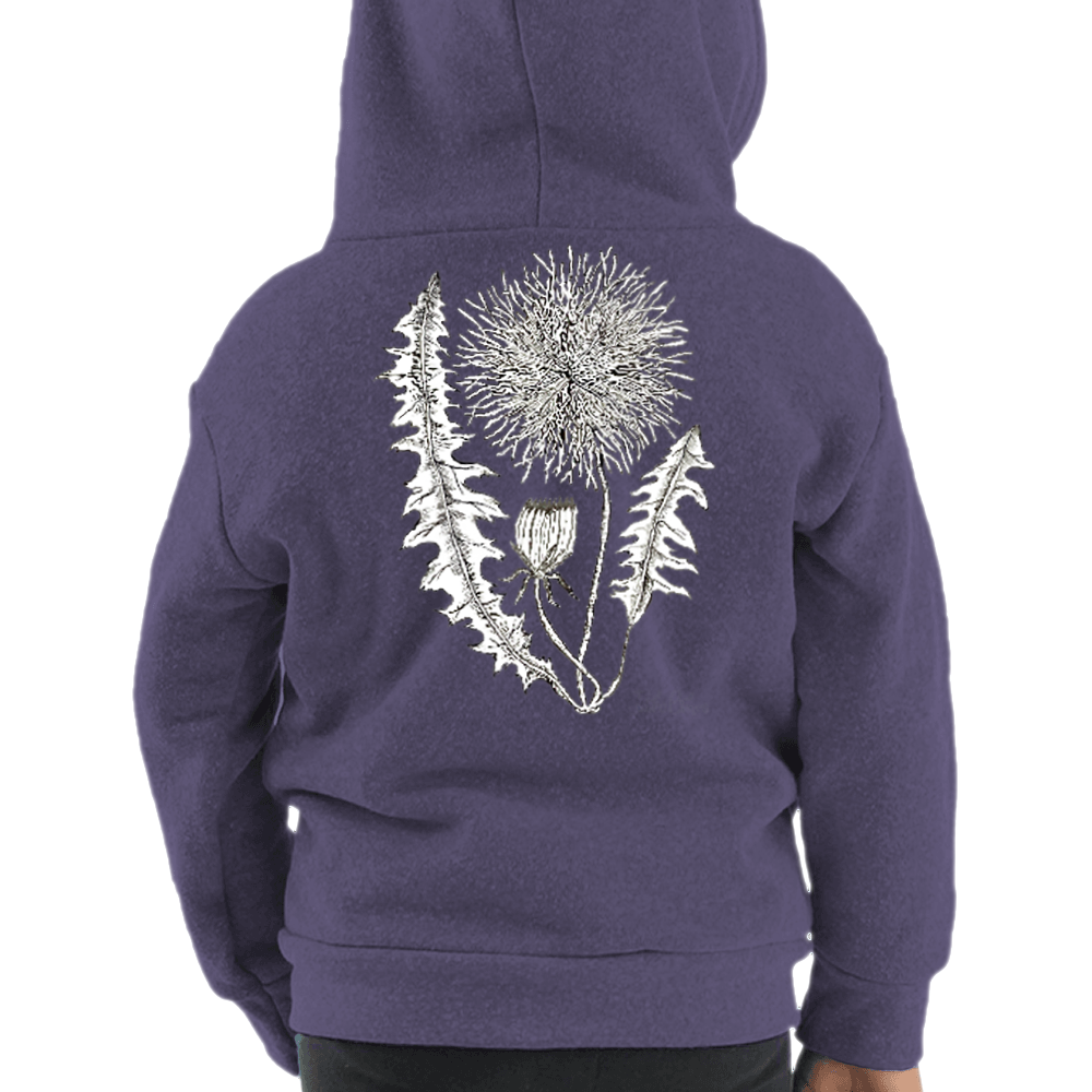 Monochrome Dandelion Kids Hoodie