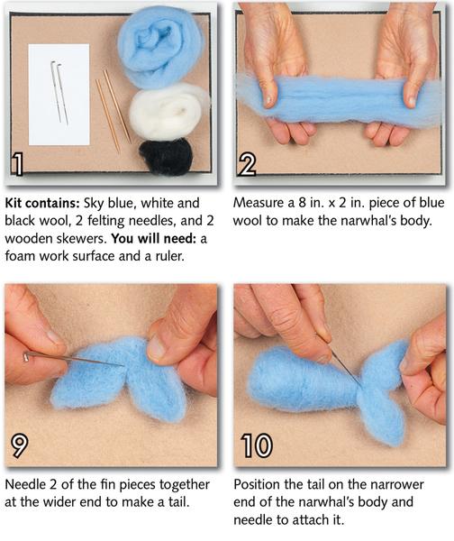 Narwhal Felting Kit