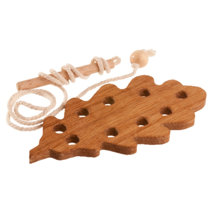 Wooden Lacing Leaves Set - Oak