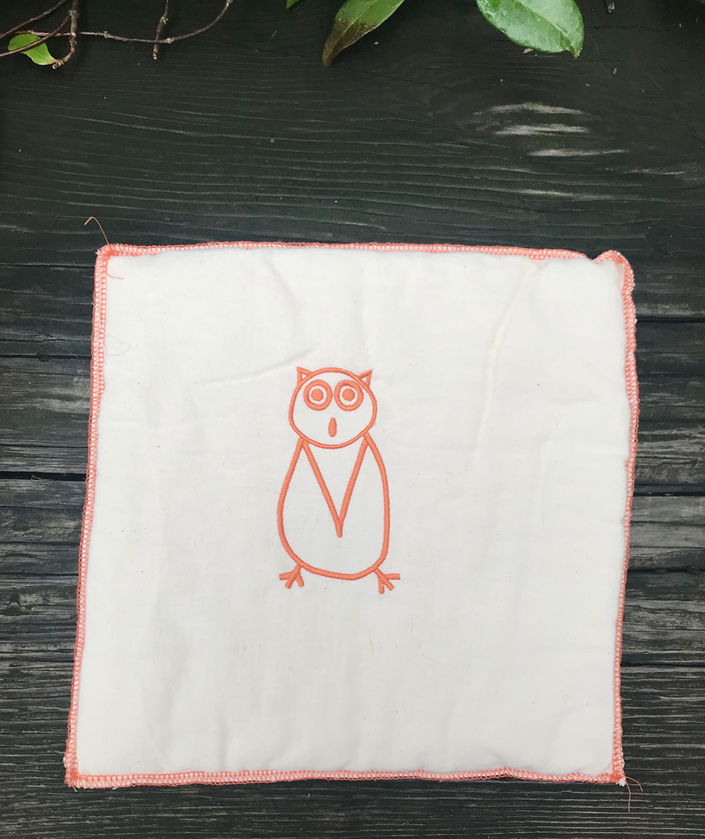 embroidered pillow owl