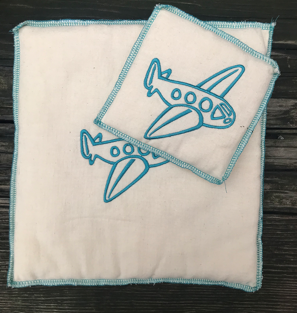 Airplane Set embroidered pillow