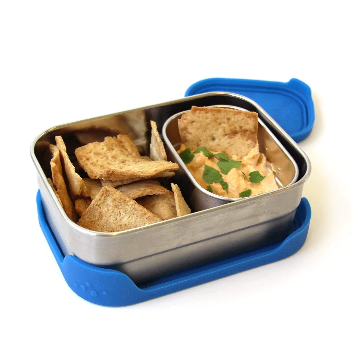 Splash box bento lunch container pita and humus chips