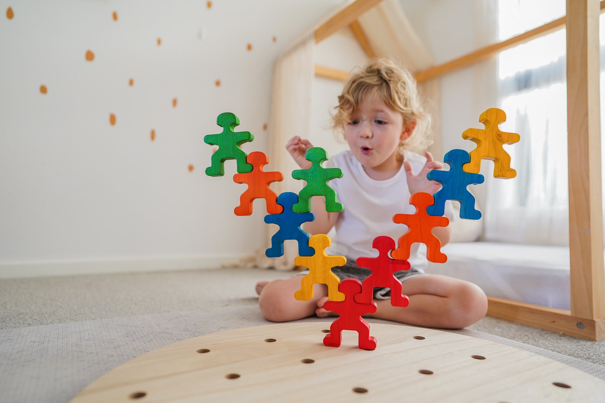 Rainbow People Stacking Shapes