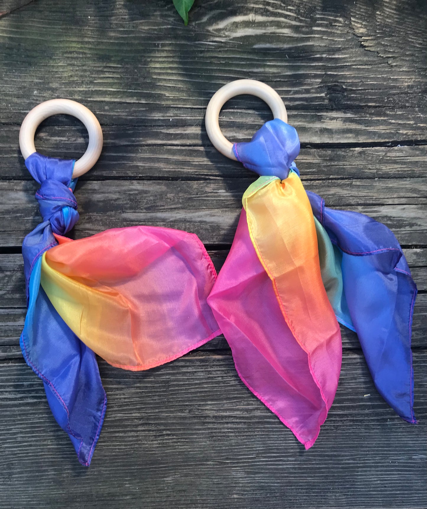 Rainbow Silk Teethers