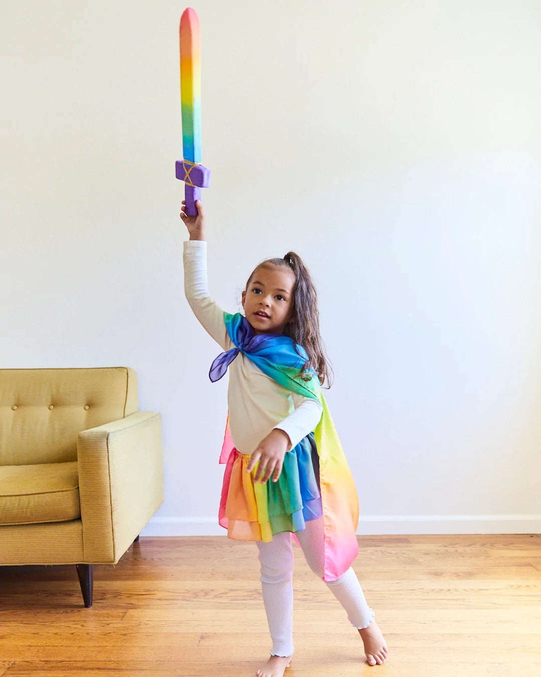 Silk Soft Rainbow Sword with Rainbow Tutu and Playsilk