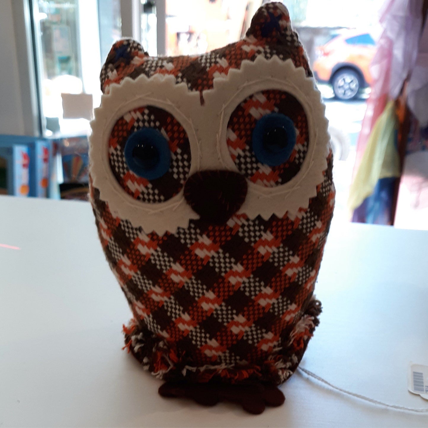 Handmade Orange Stuffed Owl