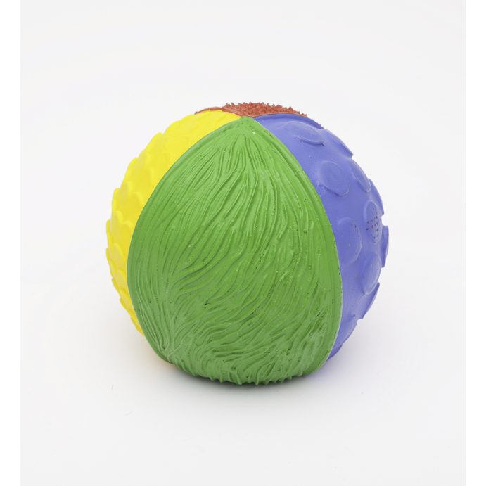Color Wheel Natural Rubber Ball with Squeaker