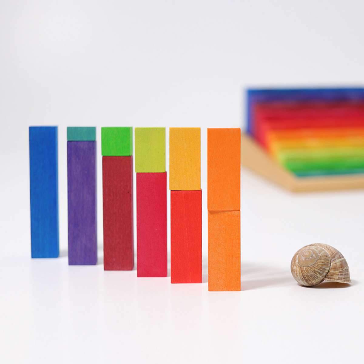 Small Stepped Counting Blocks with shell