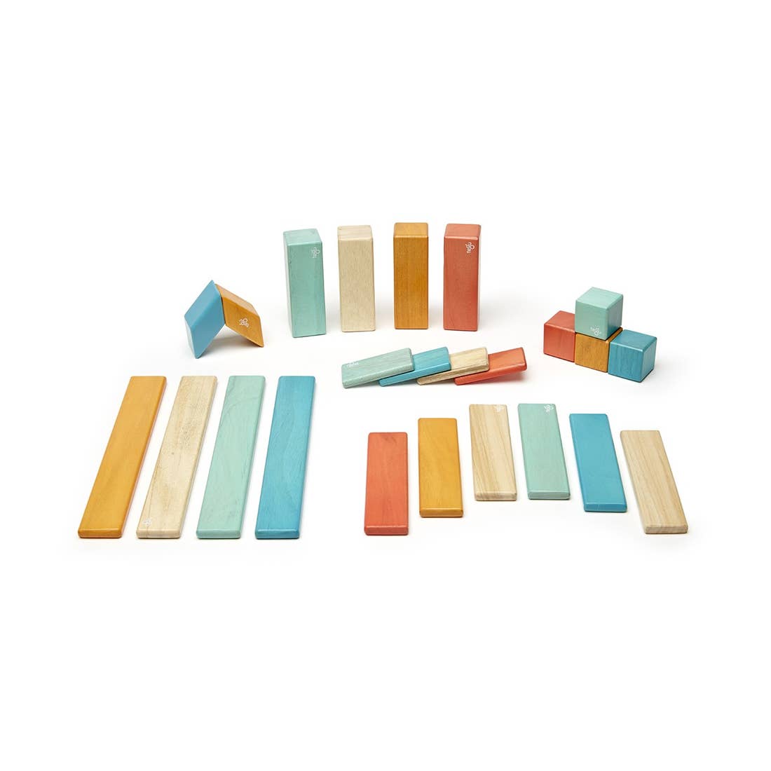 Tegu blocks 24-pieces in sunset flat lay