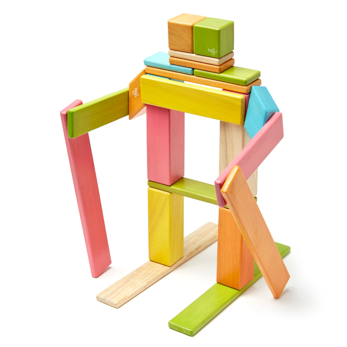 Tegu magnetic blocks 24-piece set in tints, as a robot