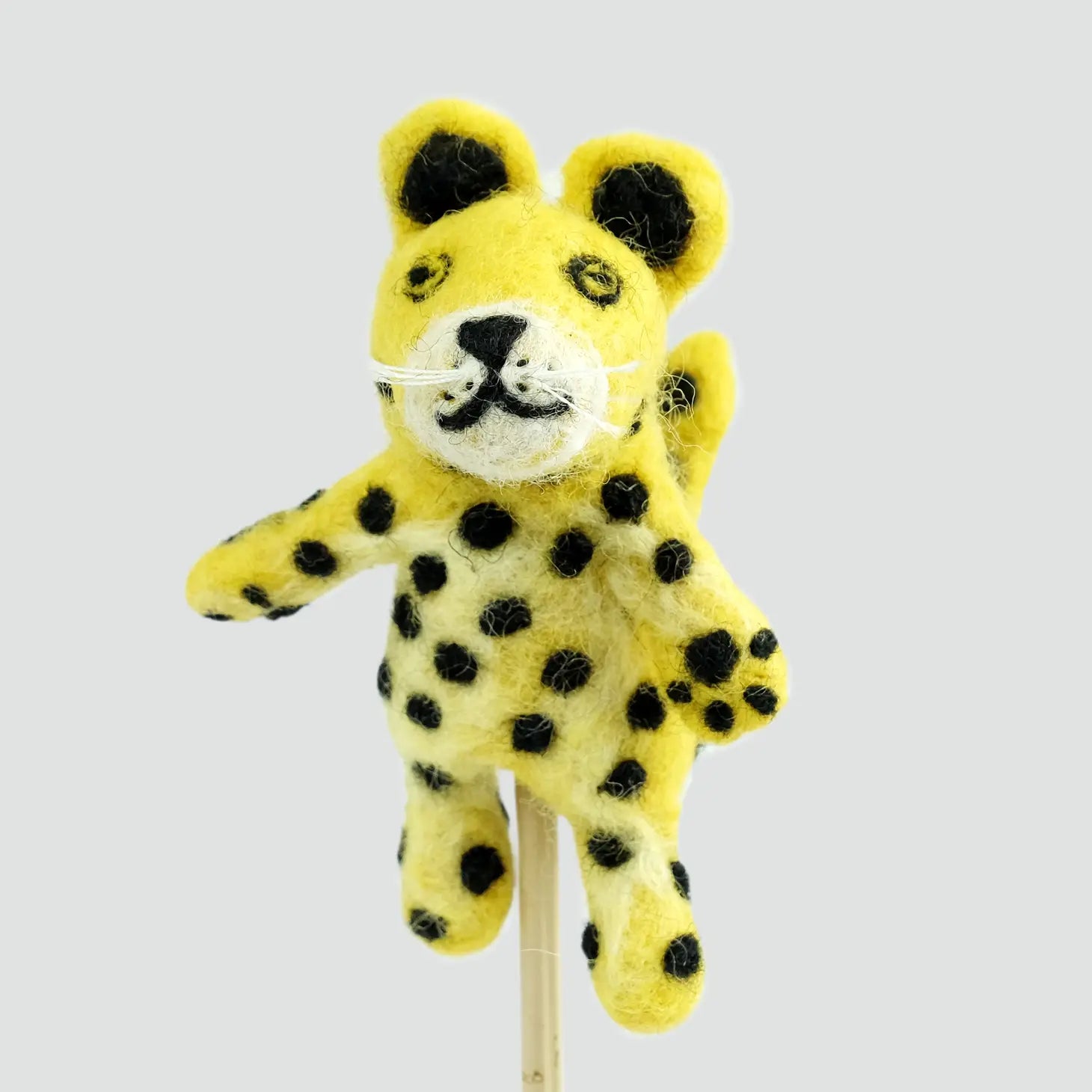 leopard felt finger puppet
