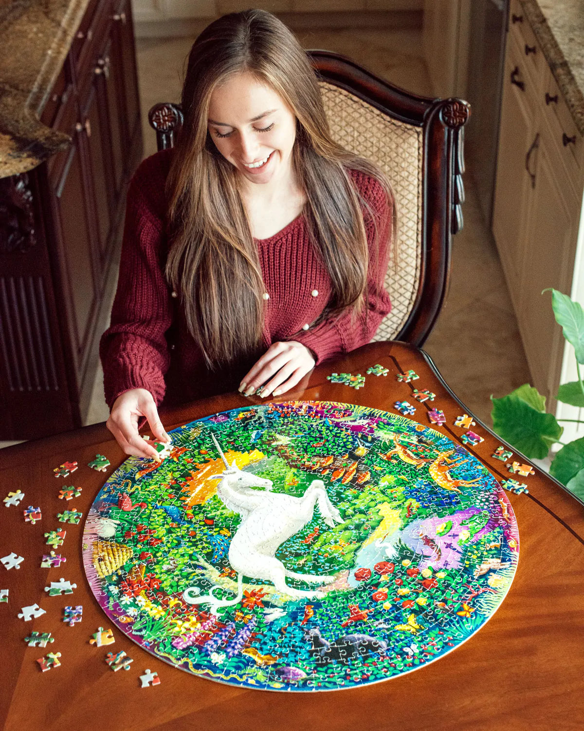 unicorn puzzle on a table