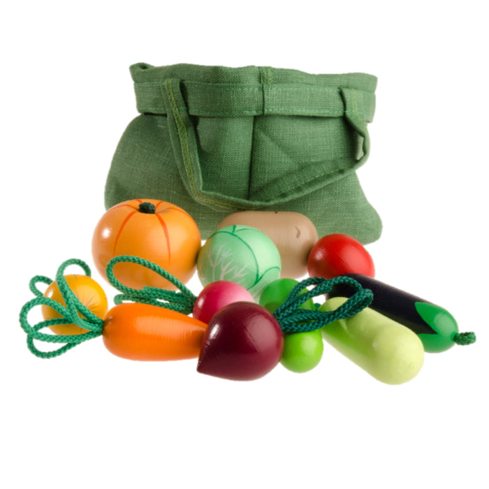 Wooden Vegetables with Cotton Tote Bag