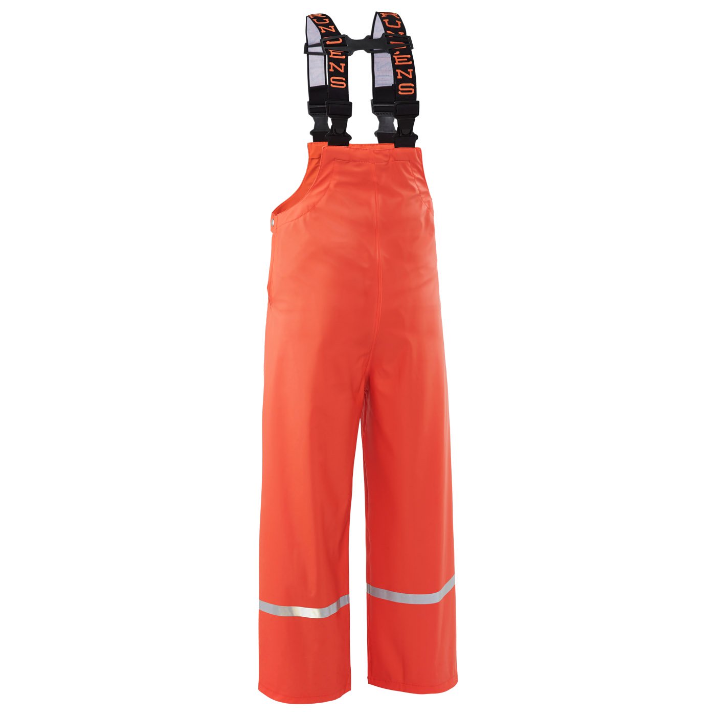orange Grundens Bibbed Rain Pants